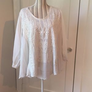 Johnny Was ivory blouse
